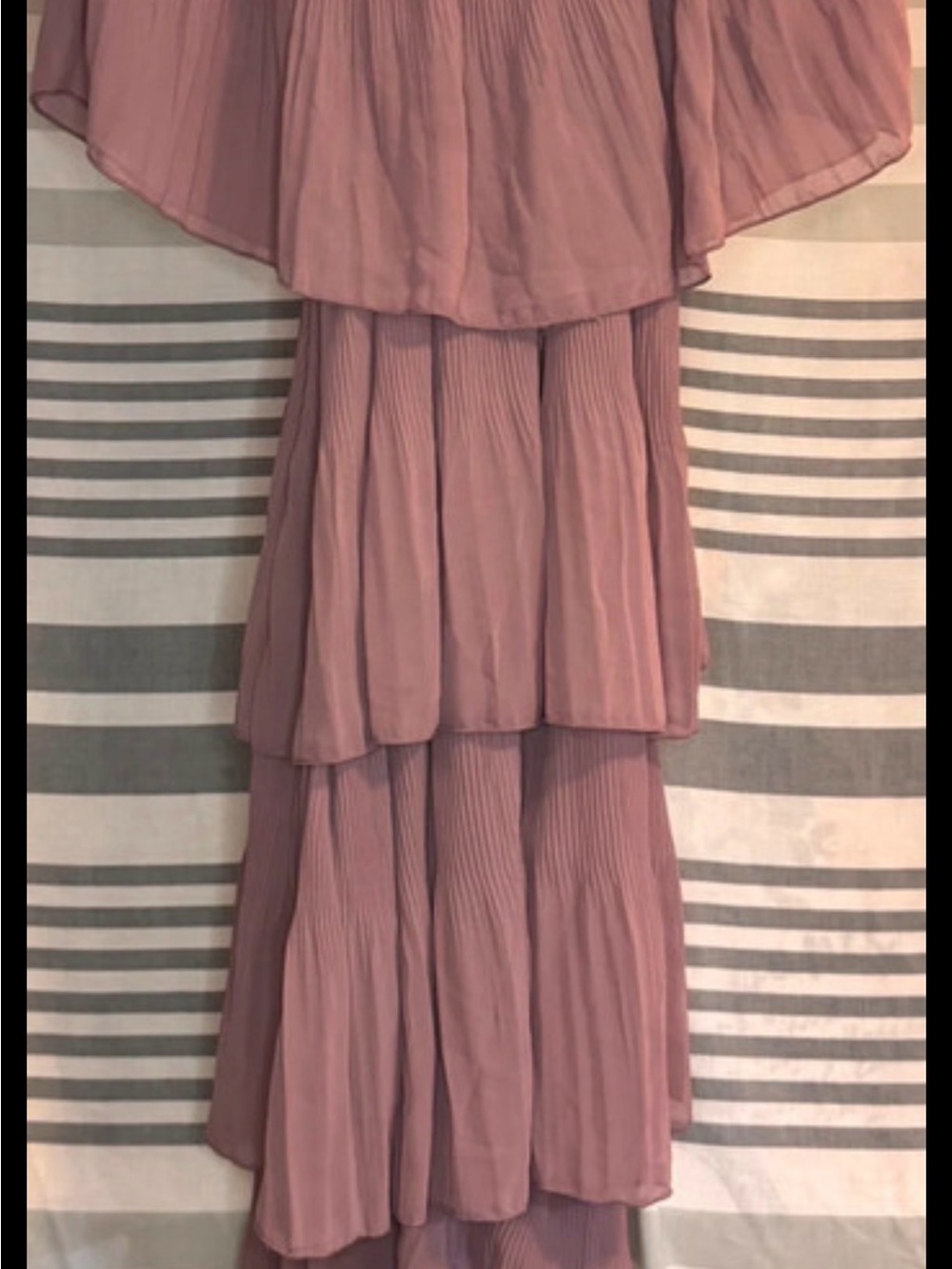 Tiered Ruffle Maxi Dress in Dusty Mauve